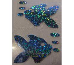 2 Fische Buegelpailletten hologramm hellblau